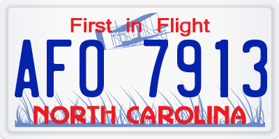 NC license plate AFO7913
