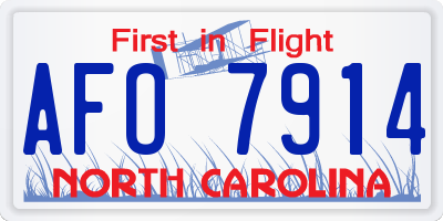 NC license plate AFO7914
