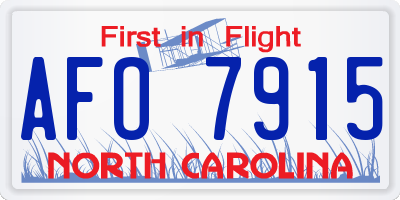 NC license plate AFO7915