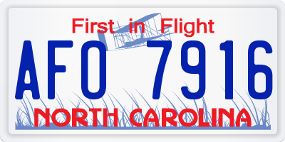 NC license plate AFO7916