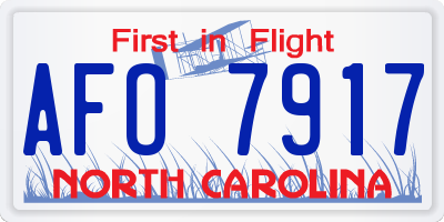NC license plate AFO7917