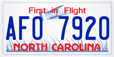 NC license plate AFO7920