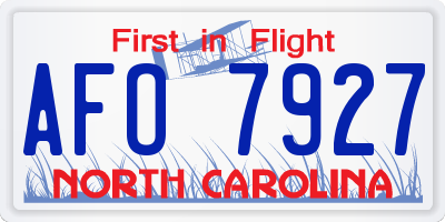NC license plate AFO7927