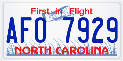NC license plate AFO7929