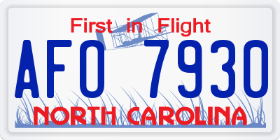 NC license plate AFO7930