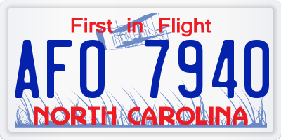 NC license plate AFO7940
