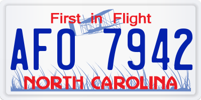 NC license plate AFO7942