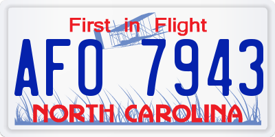 NC license plate AFO7943