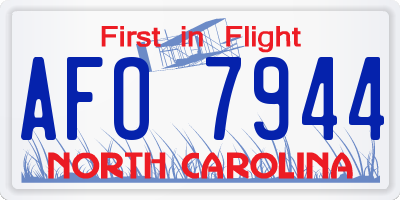 NC license plate AFO7944