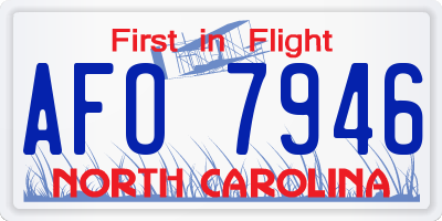 NC license plate AFO7946