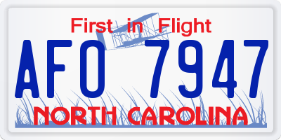 NC license plate AFO7947