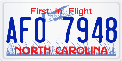 NC license plate AFO7948