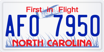 NC license plate AFO7950