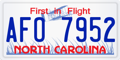 NC license plate AFO7952