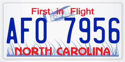 NC license plate AFO7956