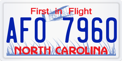 NC license plate AFO7960