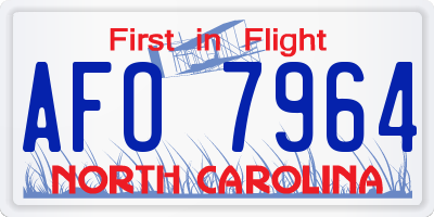 NC license plate AFO7964