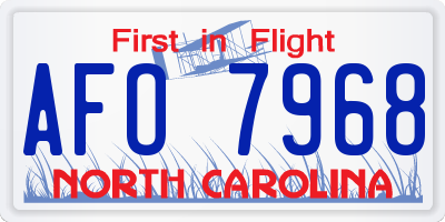 NC license plate AFO7968