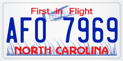 NC license plate AFO7969