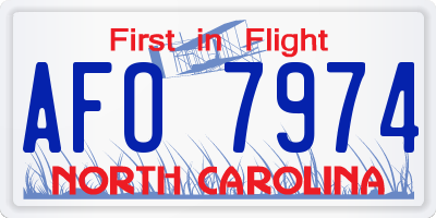 NC license plate AFO7974