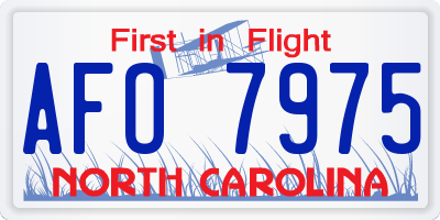 NC license plate AFO7975