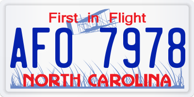 NC license plate AFO7978