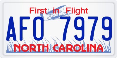 NC license plate AFO7979