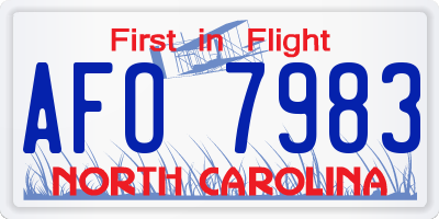 NC license plate AFO7983