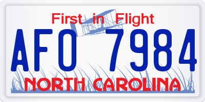 NC license plate AFO7984