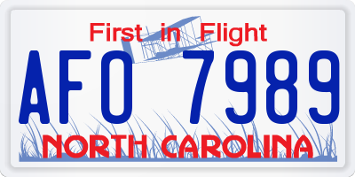 NC license plate AFO7989
