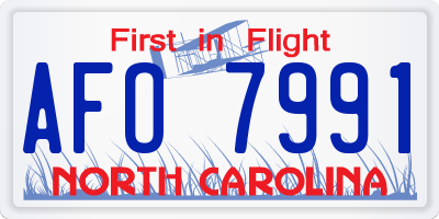 NC license plate AFO7991