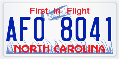 NC license plate AFO8041