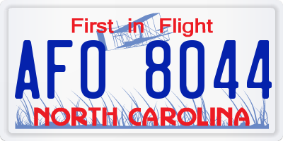 NC license plate AFO8044