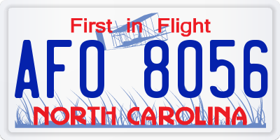 NC license plate AFO8056