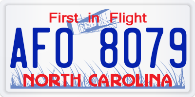 NC license plate AFO8079