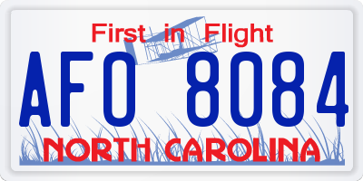 NC license plate AFO8084