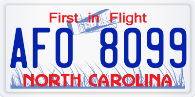 NC license plate AFO8099