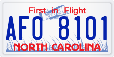 NC license plate AFO8101