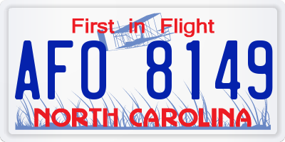 NC license plate AFO8149