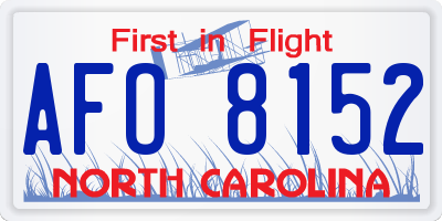 NC license plate AFO8152