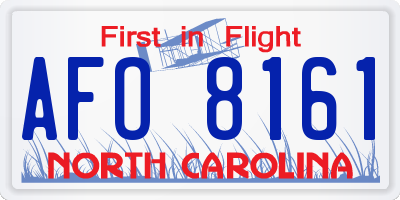 NC license plate AFO8161
