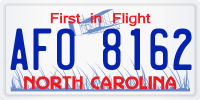 NC license plate AFO8162