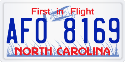 NC license plate AFO8169