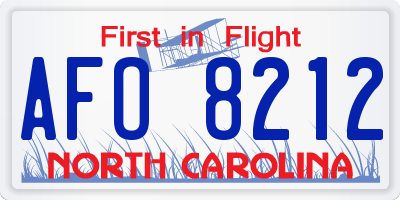 NC license plate AFO8212