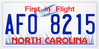 NC license plate AFO8215
