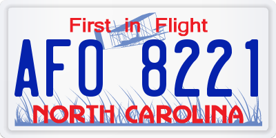 NC license plate AFO8221