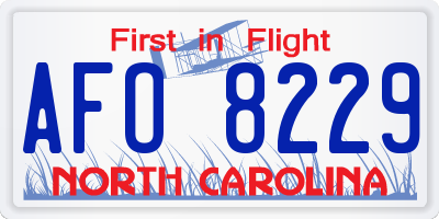NC license plate AFO8229