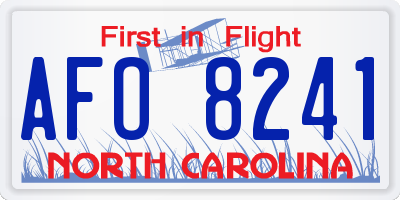 NC license plate AFO8241