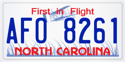 NC license plate AFO8261