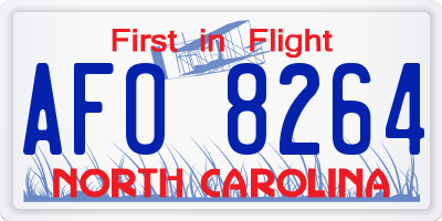 NC license plate AFO8264